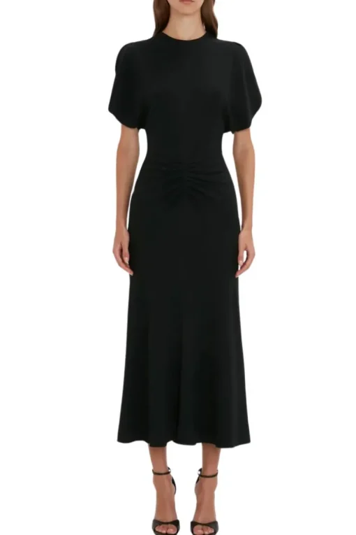 Gathered Waist Midi Dress