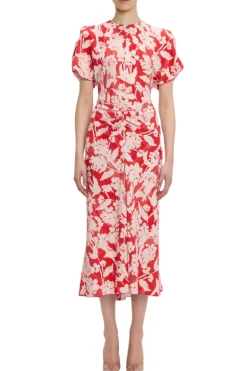 Gathered Waist Midi Dress