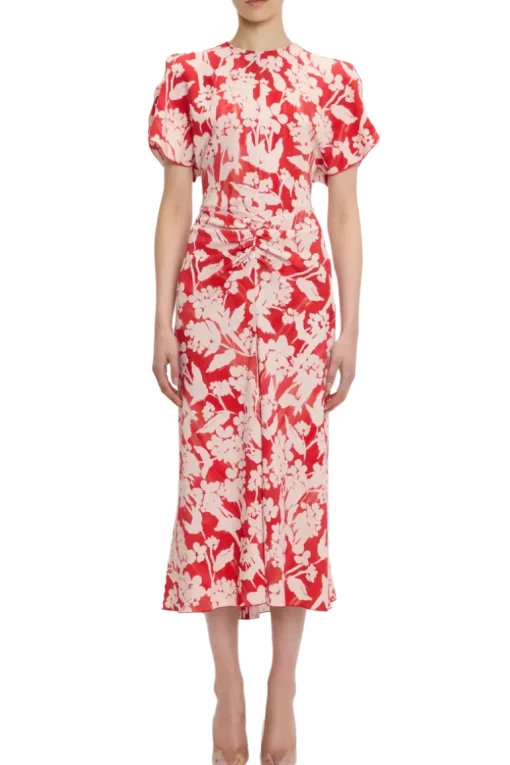Gathered Waist Midi Dress