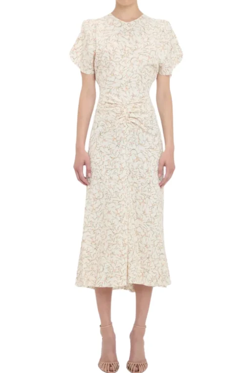 Gathered Waist Midi Dress