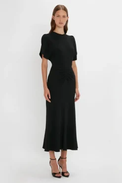 Gathered Waist Midi Dress