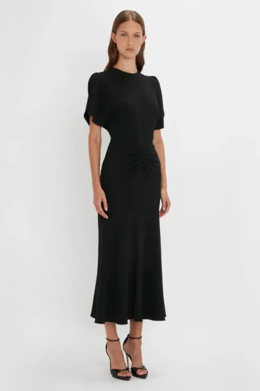 Gathered Waist Midi Dress