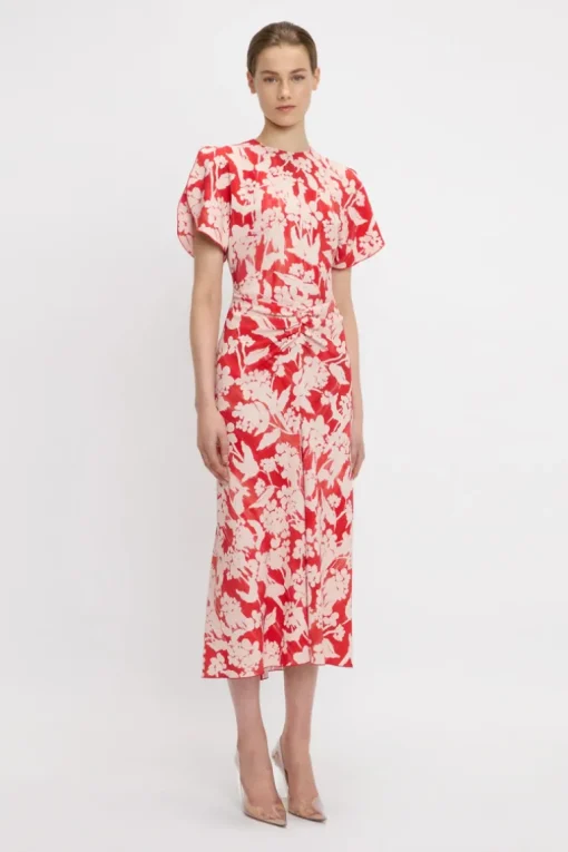 Gathered Waist Midi Dress