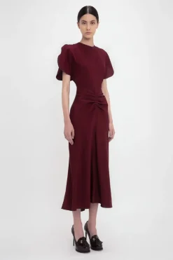 Gathered Waist Midi Dress