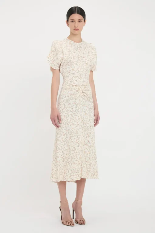 Gathered Waist Midi Dress