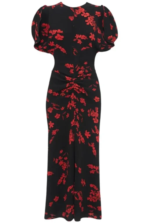 Gathered Waist Midi Dress
