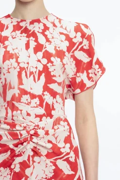 Gathered Waist Midi Dress