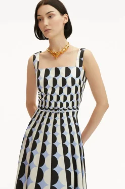 Geometric Circle Silk Twill Dress