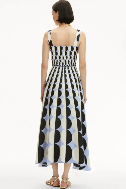 Geometric Circle Silk Twill Dress