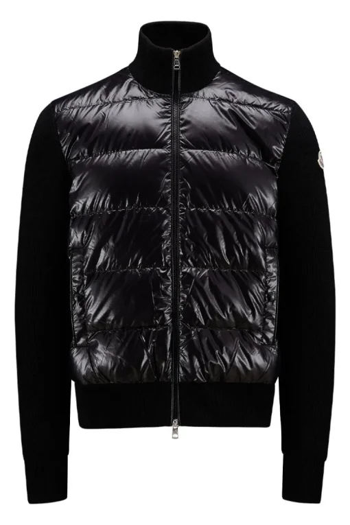 Graphic Padded Wool Cardigan