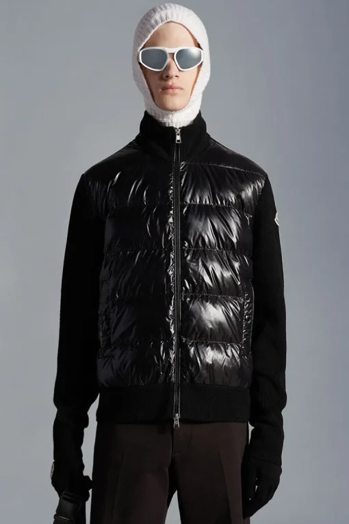 Graphic Padded Wool Cardigan