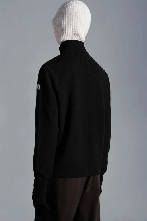 Graphic Padded Wool Cardigan