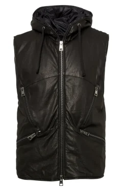 Hooded Leather Vest