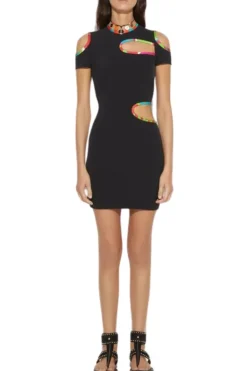 Iride-Print Cut-Out Dress
