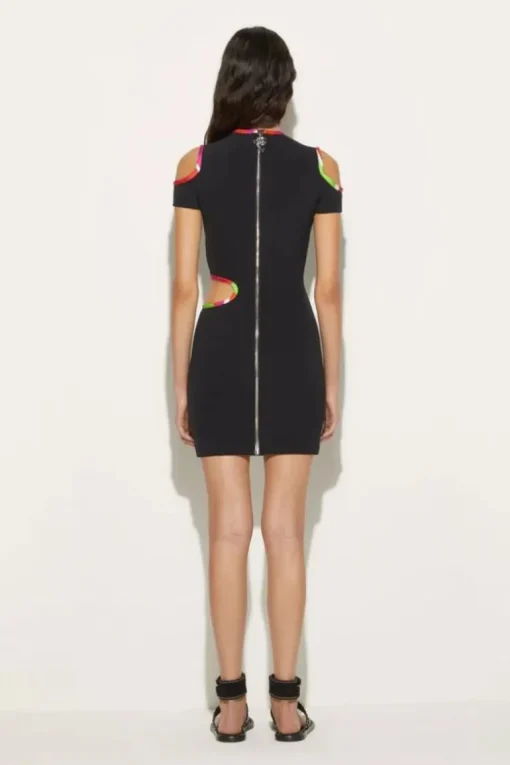 Iride-Print Cut-Out Dress