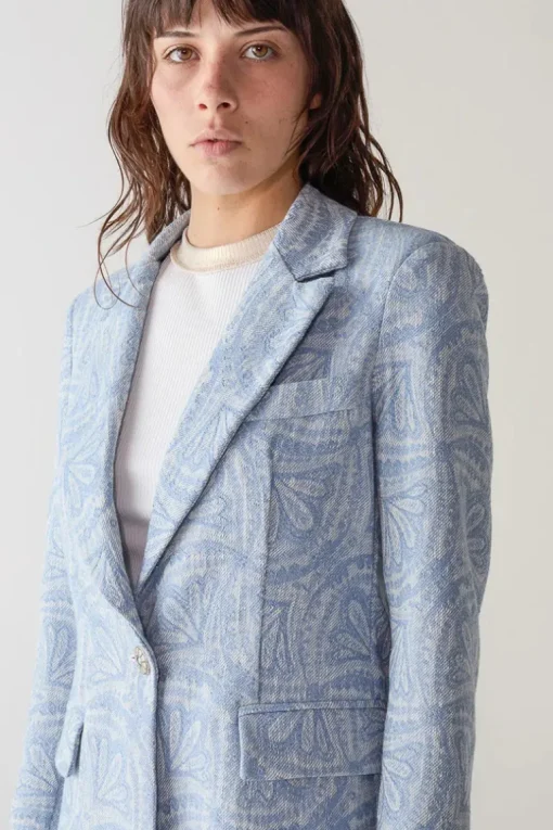 Jacquard Denim Blazer