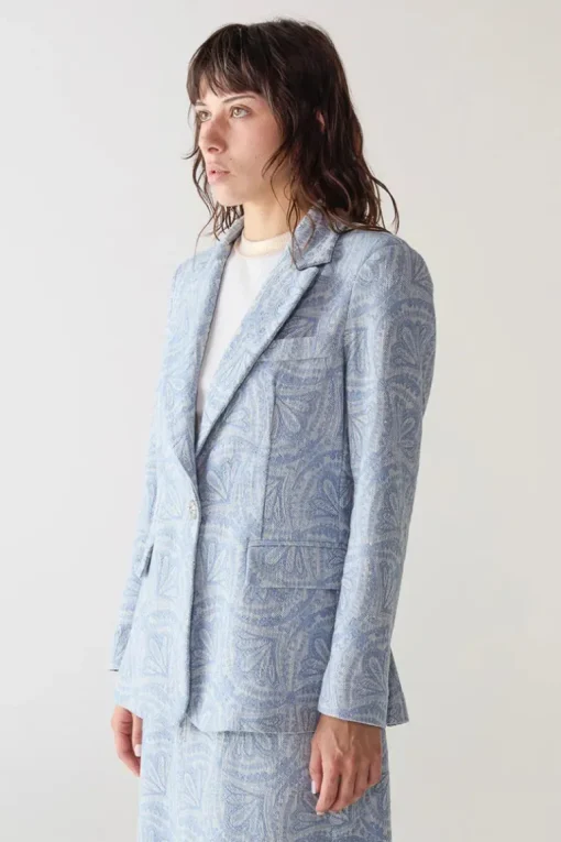 Jacquard Denim Blazer