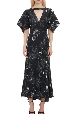 Kimono Sleeve Printed Dress