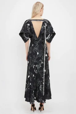 Kimono Sleeve Printed Dress