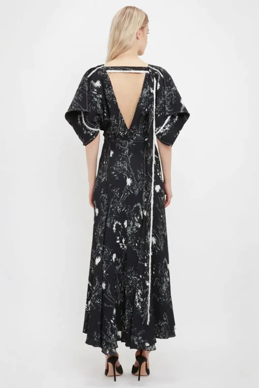 Kimono Sleeve Printed Dress