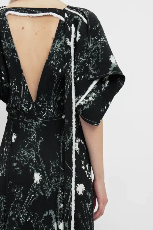 Kimono Sleeve Printed Dress