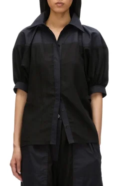Lantern Sleeve Combo Shirt