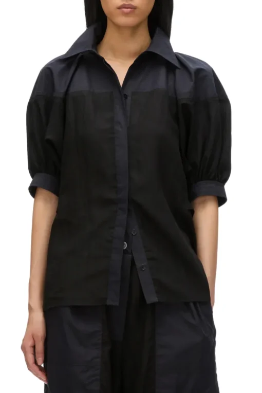 Lantern Sleeve Combo Shirt