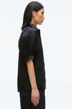 Lantern Sleeve Combo Shirt