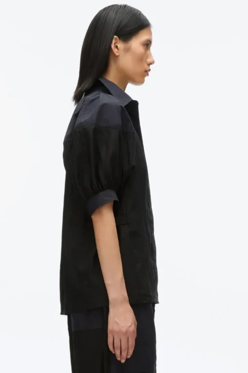 Lantern Sleeve Combo Shirt