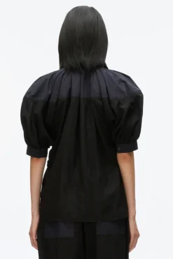 Lantern Sleeve Combo Shirt