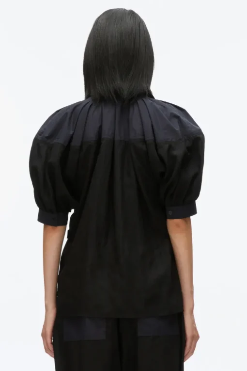 Lantern Sleeve Combo Shirt