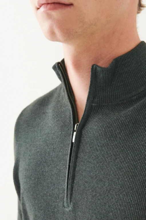 Merino Textured Quarter Zip