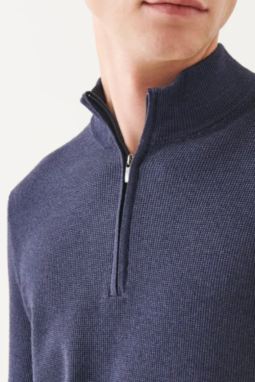Merino Textured Quarter Zip