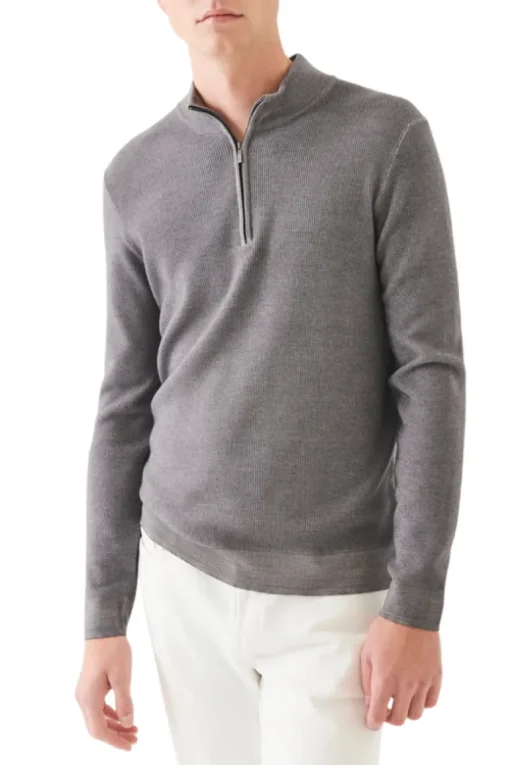 Merino Textured Quarter Zip