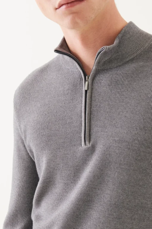 Merino Textured Quarter Zip
