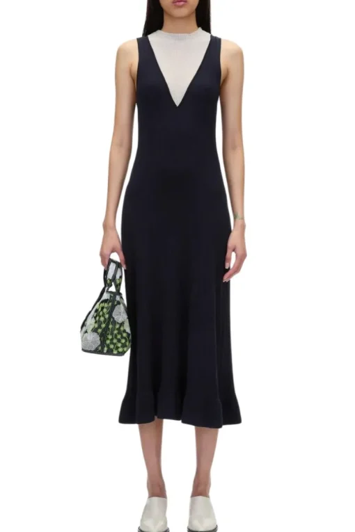Mockneck Midi Knit Dress