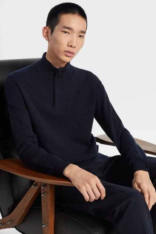 Oasi Cashmere Zip Mock Sweater