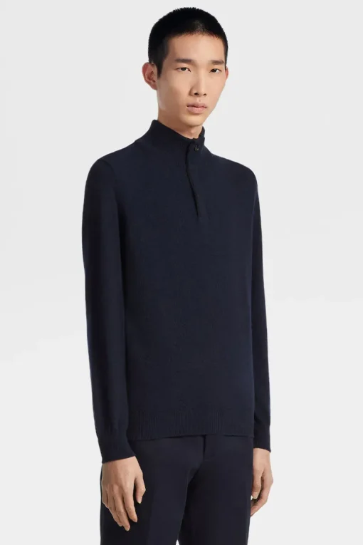 Oasi Cashmere Zip Mock Sweater