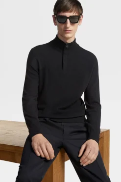 Oasi Cashmere Zip Mock Sweater