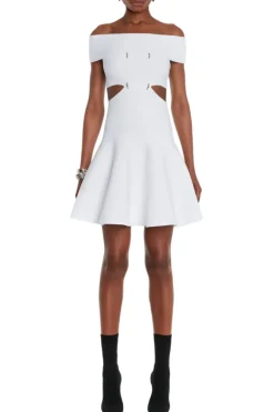 Off-The-Shoulder Slashed Mini Dress