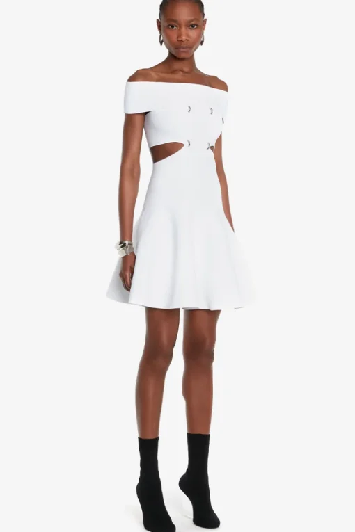 Off-The-Shoulder Slashed Mini Dress