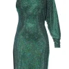 One Shoulder Crystallized Dress