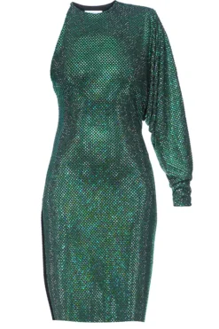 One Shoulder Crystallized Dress