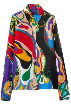Orchidee Print Twill Shirt