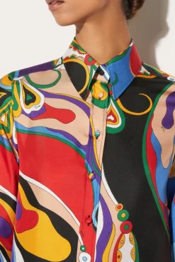 Orchidee Print Twill Shirt