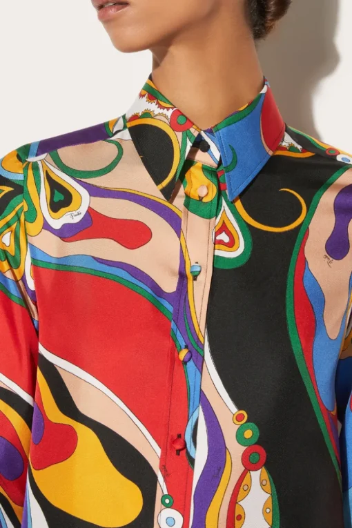 Orchidee Print Twill Shirt