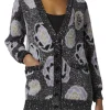 Oversized Sequin Rose Cardigan