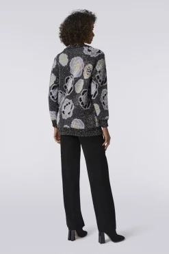 Oversized Sequin Rose Cardigan