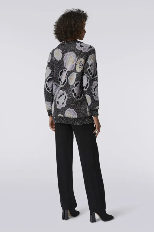 Oversized Sequin Rose Cardigan