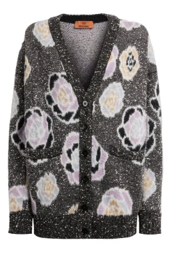 Oversized Sequin Rose Cardigan